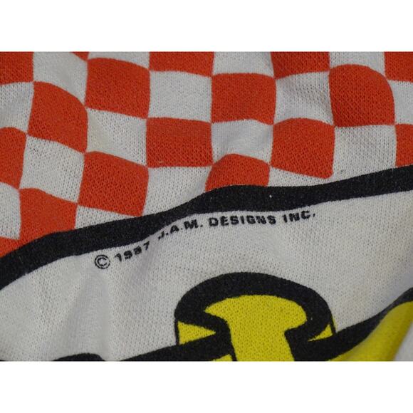 Vintage 80s Sweatshirt Panda Club Puff Paint Print Size S Double Collar Kidcore - Picture 3 of 12